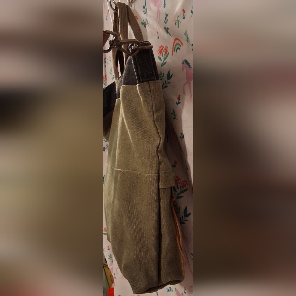 NWOT Feed 25 Go-To Army Green Durable Cotton Casual Unisex Tote Purse Bag - Picture 6 of 14